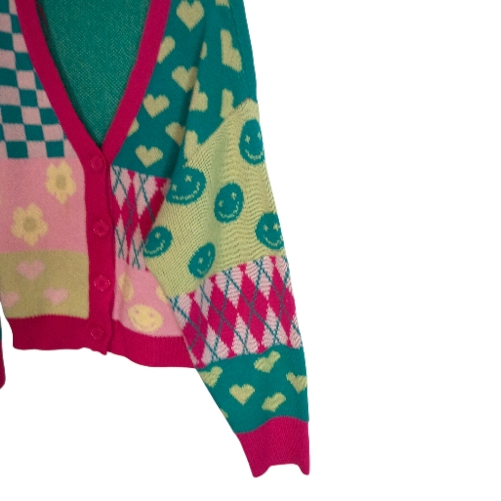 J.NNA -Colorful Patterned Women's Cardigan - Size S - Picture 2 of 6
